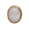 Vintage Luna Cameo 14K Gold Cameo Pendant/Brooch + Montreal Estate Jewelers