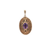 Vintage Singed 'Birks' Amethyst 10k Gold Oval Locket + Montreal Estate Jewelers