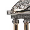 Antique Art Deco Greek Revival Diamond Temple 18k Gold and Platinum Pendant/Brooch + Montreal Estate Jewelers