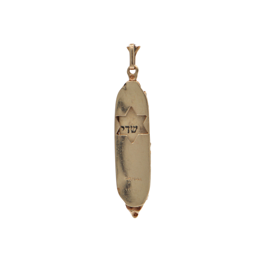 Vintage 14K Gold Mezuzah Pendant + Montreal Estate Jewelers