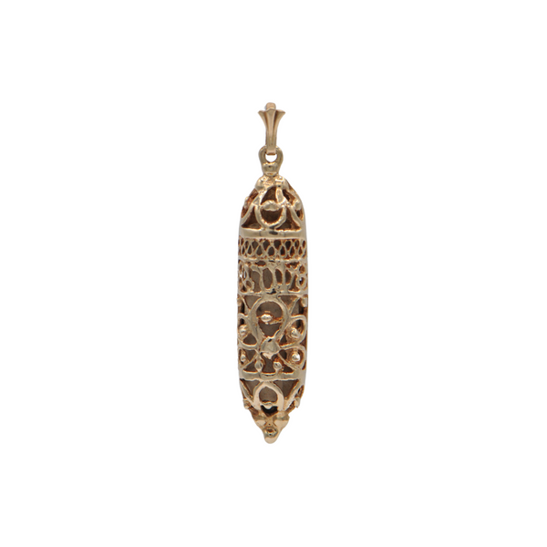 Vintage 14K Gold Mezuzah Pendant + Montreal Estate Jewelers