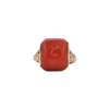 Antique Coral 10K Yellow Gold Ring C.1920's