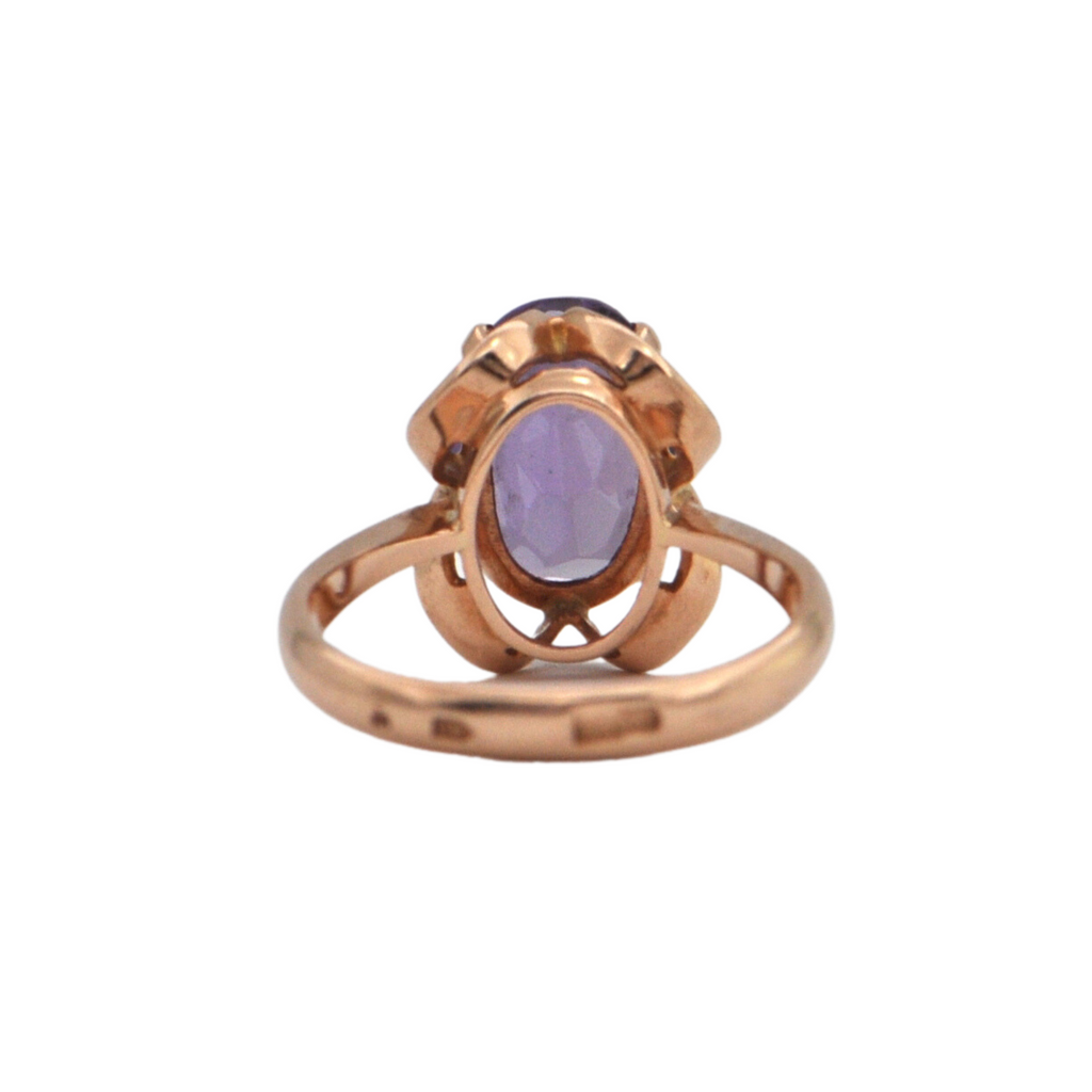 Estate Amethyst 14k Gold Ring -Russia 1950's + Montreal Estate Jewelers