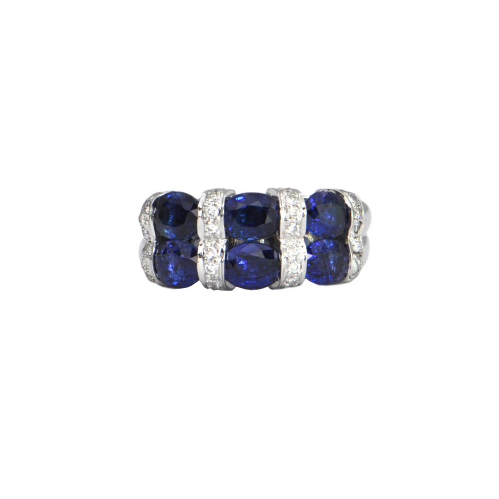 Estate Sapphire and Diamond 18k Gold Ring + Montreal Estate Jewelers