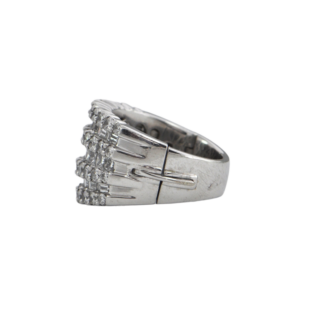 Estate Diamond Multi-Band Platinum Ring With Hinged Band + Montreal Estate Jewelers