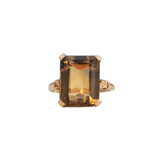 Retro Citrine 14k Gold Ring + Montreal Estate Jewelers