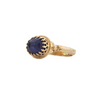 Vintage 'Becky Kelso' Iolite 14K Gold Filigree Engraved Ring + Montreal Estate Jewelers