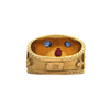 Etruscan Revival Sapphire and Ruby 18k Gold Ring + Montreal Estate Jewelers