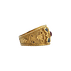Etruscan Revival Sapphire and Ruby 18k Gold Ring + Montreal Estate Jewelers