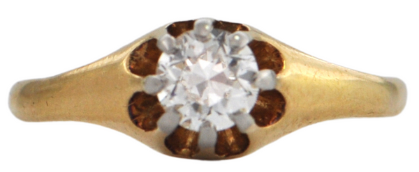 Antique Old European Cut Diamond Belcher Ring + Montreal Estate Jewelers