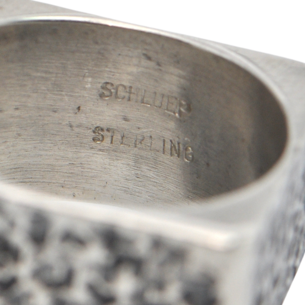 Estate Signed Walter Schluep Brutalist Style Sterling Silver Ring + Montreal Estate Jewelers