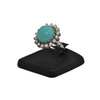 Estate Birks Turquoise and Diamond Platinum Ring + Montreal Estate Jewelers