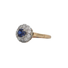 Vintage Birks Sri Lankan Sapphire with Diamond Halo 14k Gold Ring + Montreal Estate Jewelers