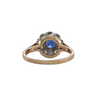 Vintage Birks Sri Lankan Sapphire with Diamond Halo 14k Gold Ring + Montreal Estate Jewelers