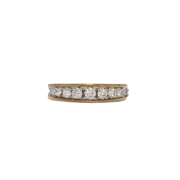 Vintage Diamond 14K Yellow Gold Semi-Eternity Band + Montreal Estate Jewelers