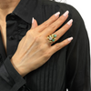 Brutalist Style Emerald and Diamond 18k Gold Ring + Montreal Estate Jewelers