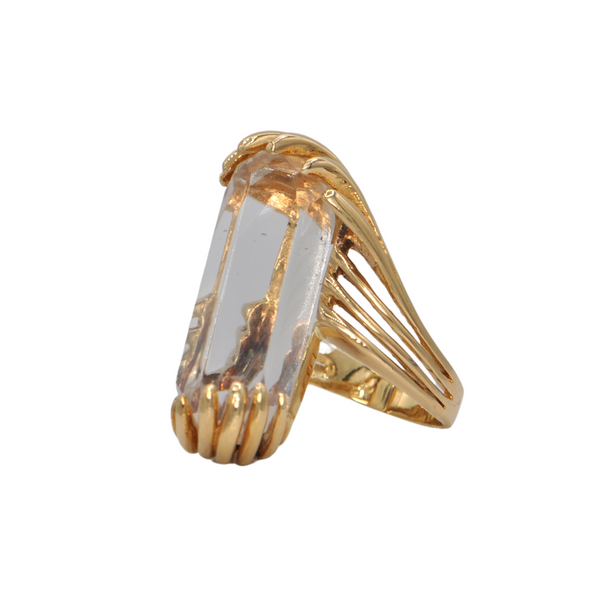 Vintage Quartz 18K Gold Ring + Montreal Estate Jewelers