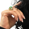 Retro Jade and Diamond 18k Gold Ring