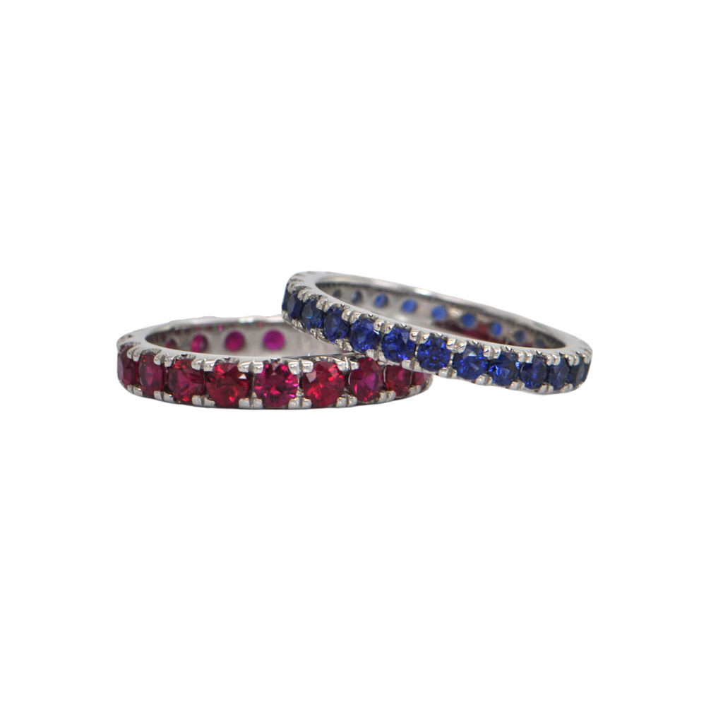 Daisy Exclusive 2.43 ct Burmese Ruby Eternity Band 18k + Montreal Estate Jewelers