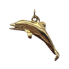 Vintage 14k Yellow Gold Solid Dolphin Charm