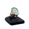Vintage 14k Yellow Gold Triple Split Shank Aquamarine Ring