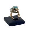 Vintage 14k Yellow Gold Triple Split Shank Aquamarine Ring