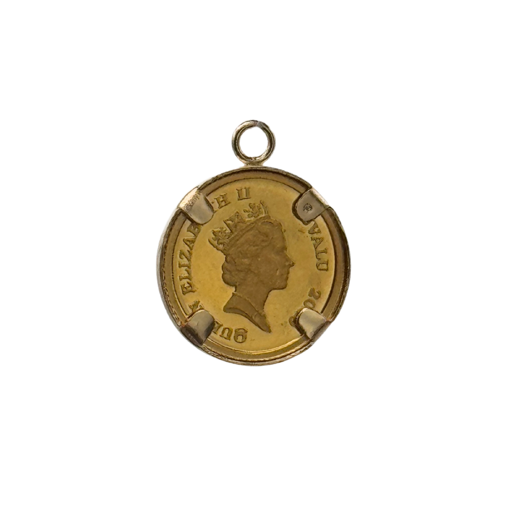 Vintage 24K Gold Tuvalu 3 Dollar 2000 Coin Charm