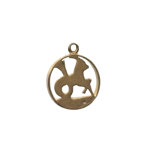 Vintage 9K Yellow Gold Capricorn Zodiac Sign Charm