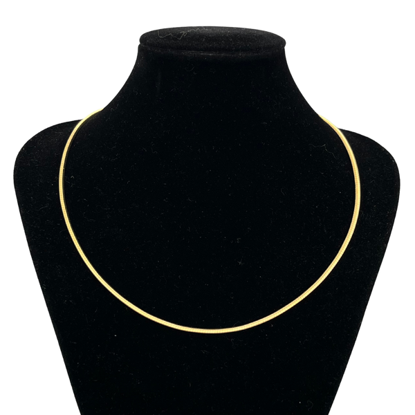 Vintage Italian 18k Dual Tone Reversable 2.0mm Omega Chain Necklace - 16" - daisy exclusive jewellers