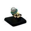 Vintage "Vack" Baroque Pearl and Turquoise Ring in 18k yellow gold - Daisy Exclusive Jewellers