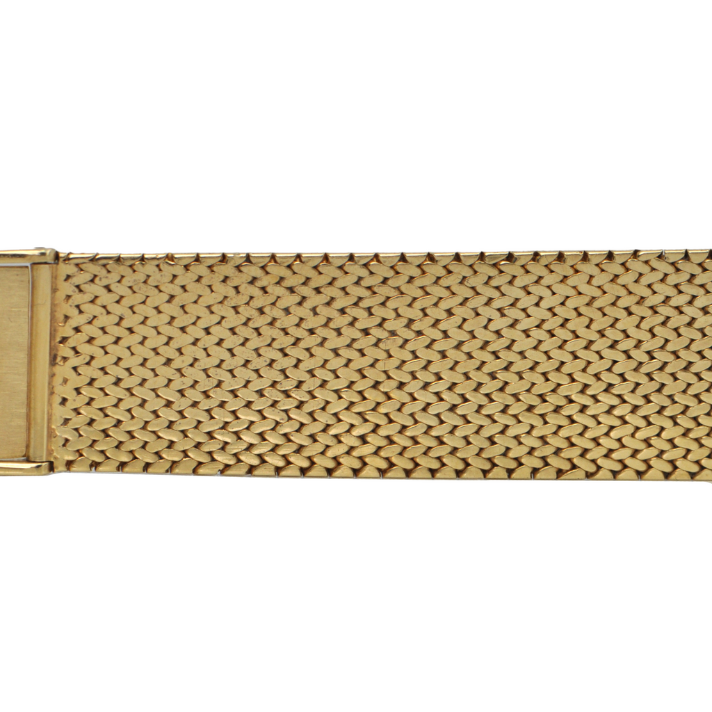 Vintage Italian Slightly Tapered Mesh 18k Gold Watch Strap with Jewelry Clasp + Montreal Estate Jewelers