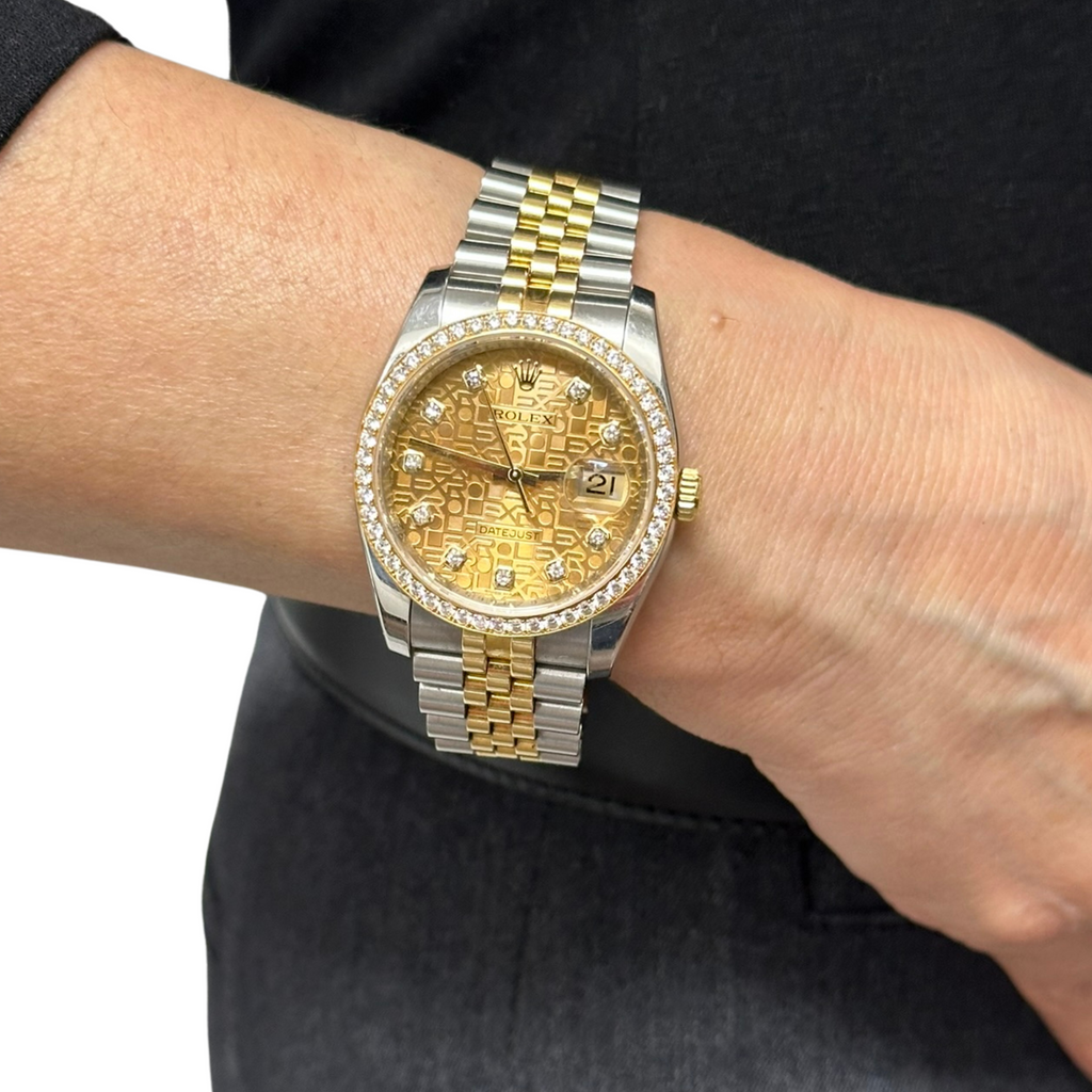 Rolex DATEJUST 36 Diamond Bezel (2016) + Montreal estate jewelers