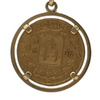21.6k gold 1824 20 French Francs Louis XVIII coin pendant in a 18k yellow gold frame. King of France commemorative coin in smooth setting. Louis XVIII was the last French monarch to reign until his death in 1824.