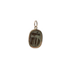 Vintage yellow gold Egyptian scarab charm. The Egyptian scarab (beetle) has been a popular motif in Ancient Egyptian as well as contemporary jewelry symbolizing renewal and rebirth. The reverse side has hieroglyph engraved.