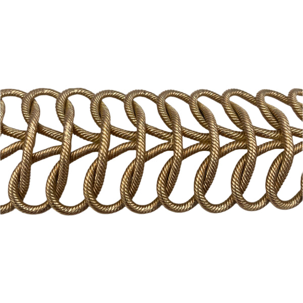 50-60's Italian 18k solid gold flexible woven link bracelet. Bracelet attaches with a push clasp.