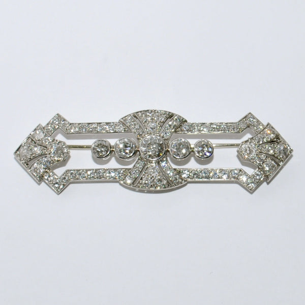 Art Deco Diamond Brooch in Platinum - Westmount, Montreal, Quebec