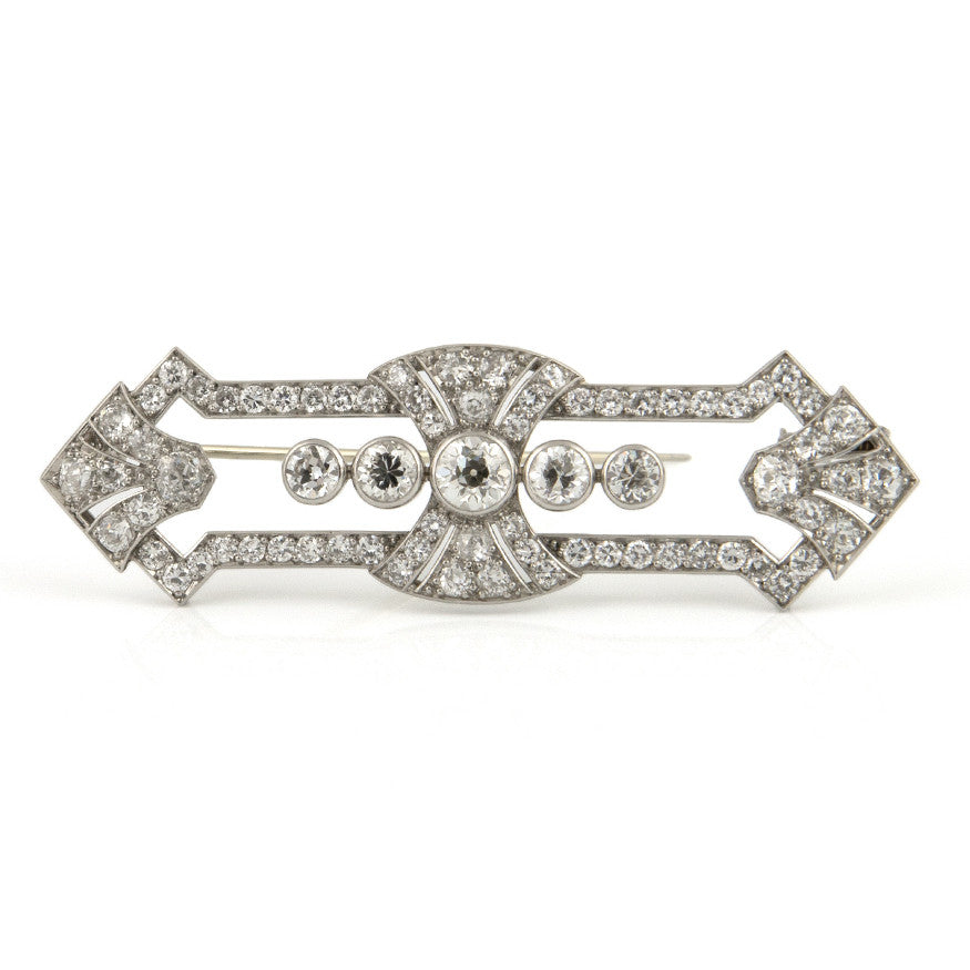 Art Deco Diamond Brooch in Platinum - Westmount, Montreal, Quebec