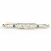Diamond and Sapphire Bar Pin in 18k White Gold - Westmount Montreal Jewellers