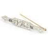 Diamond and Sapphire Bar Pin in 18k White Gold - Westmount Montreal Jewellers