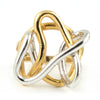 Modern Abstract Ring in 18k White & Yellow Gold - Daisy Exclusive Estate Jewellers Montreal