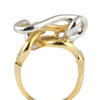 Modern Abstract Ring in 18k White & Yellow Gold - Daisy Exclusive Estate Jewellers Montreal