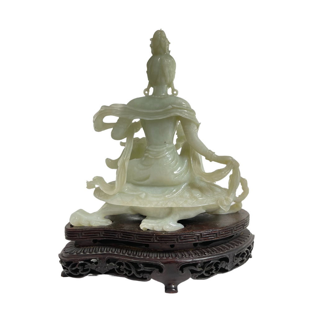 Early 20th Century 'Guanyin' Jadeite Sculpture + Montreal Estate Jewelers