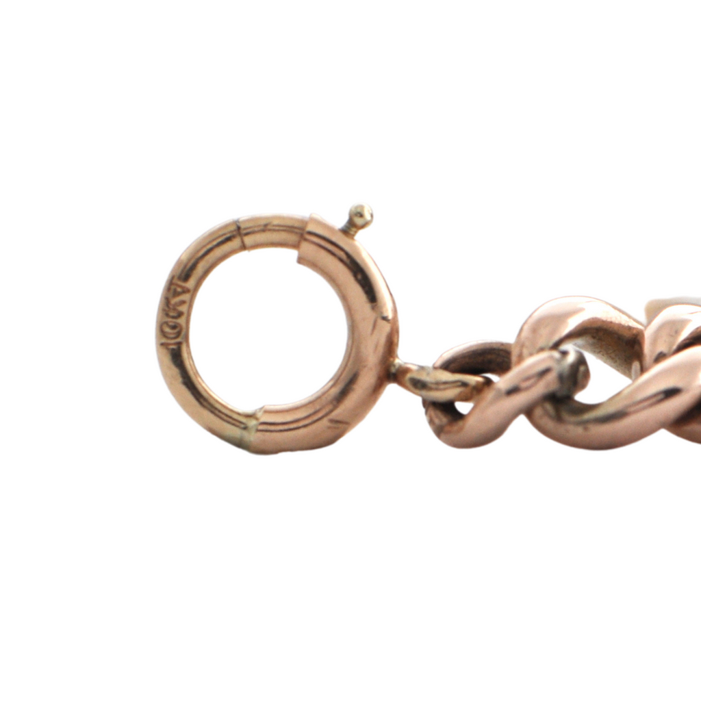 Vintage 9K Rose Gold Graduated Curb Link Bracelet + Montreal Estate Jewelers