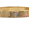 Antique Repoussé, Etruscan Revival, 18k Three-Toned Gold Bangle Bracelet