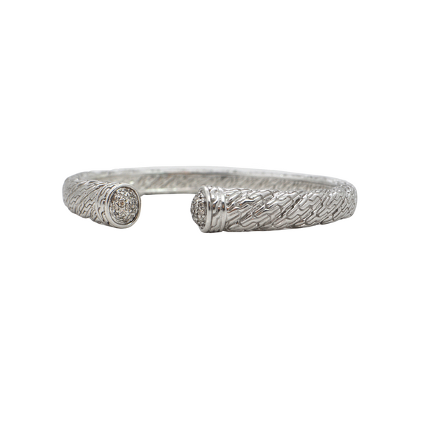 John Hardy Diamond Sterling Silver Graduated Kick Cuff + Montreal Estate Jewellers