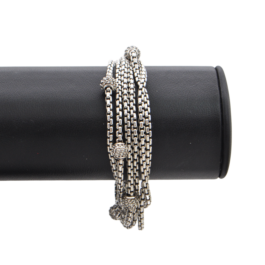 David Yurman Multi-Strand Bracelet with Diamond Ball Stations + Montreal Estate Jewelers