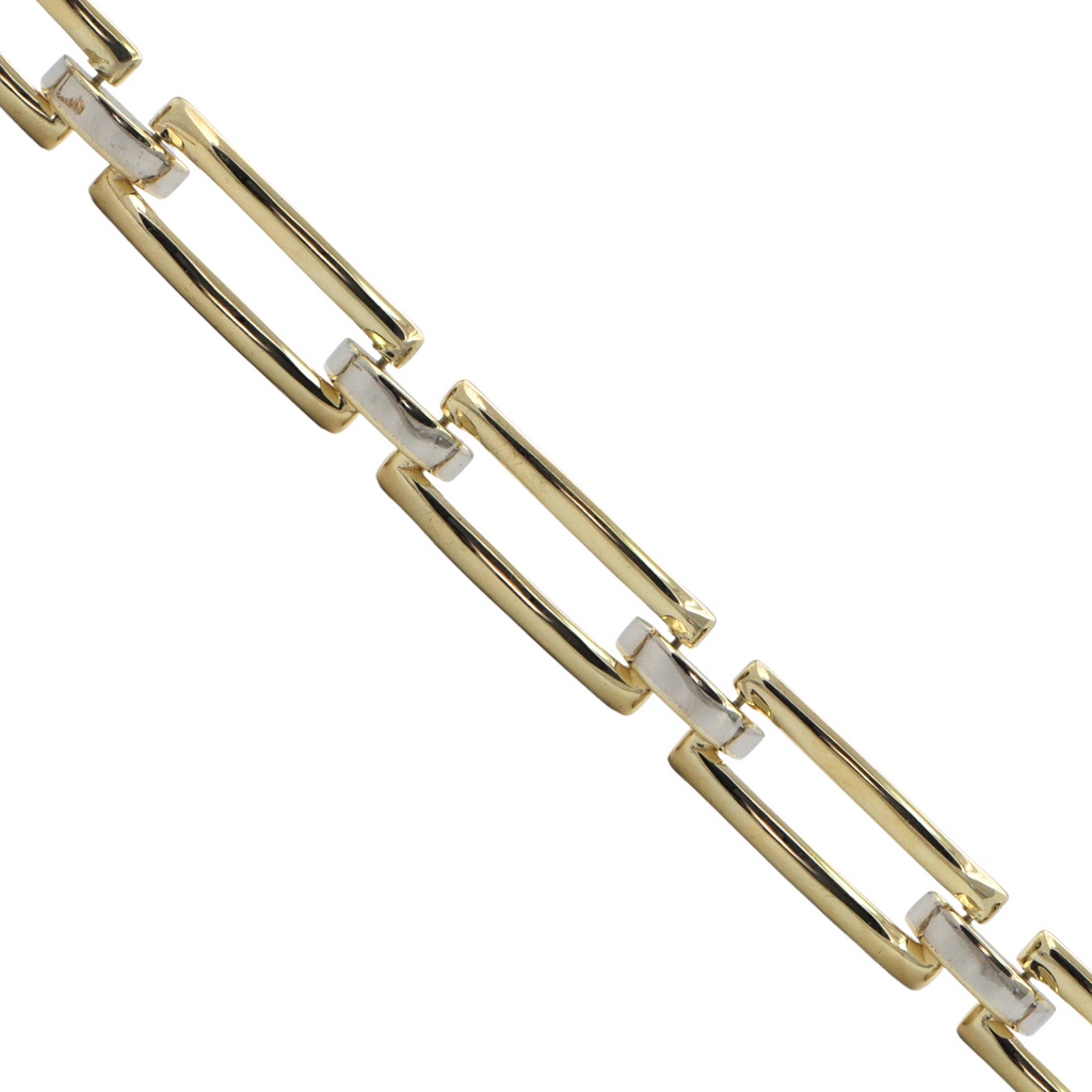 Vintage 14k Gold Rectangular Link Bracelet + Montreal Estate Jewelers