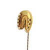 Antique Victorian 9K Yellow Gold Horseshoe Long Lapel Pin + Montreal Estate Jewelers