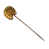 Antique Victorian 9K Yellow Gold Horseshoe Long Lapel Pin + Montreal Estate Jewelers