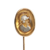 Rare Antique Attributed French 14K Gold Reverse Intaglio Centurion Stickpin C.1860 + Montreal Estate Jewelry